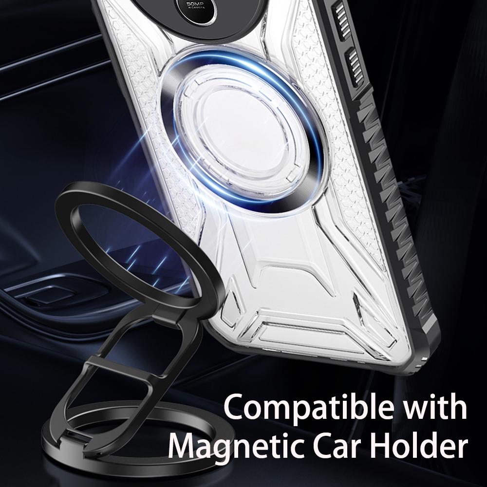 KEYSION Прозрачный магнитный чехол для Realme 13 5G 12 12X 5G Сверхпрочный противоударный чехол для задней панели телефона для OPPO Realme 11 5G 11X 5G