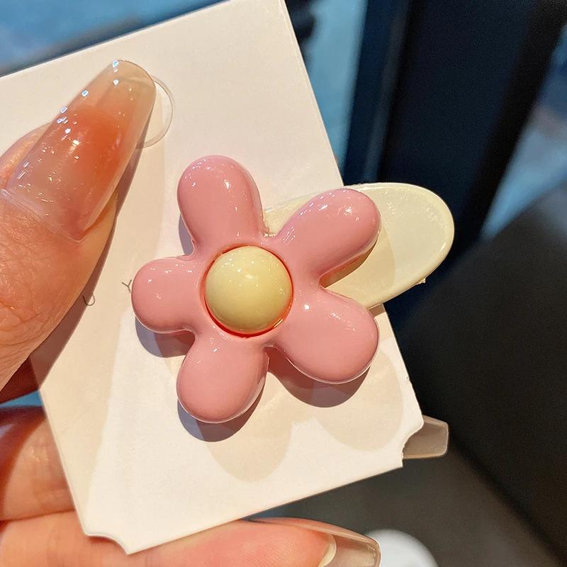 Новая корейская заколка для волос с цветком, маленькая, детская, боковые заколки, BB-клипса, аксессуары для волос, головной убор, заколки для волос с челкой для маленькой девочки