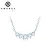 Smile Round Cut Original 5 Stone Moissanite Curved Smile Pendant Necklace 925 Sterling Silver Chain Lady Jewelry With GRA