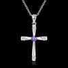 925 Stamped Silver Cross Pendant Diamond Necklace For Women Holiday Gifts Luxury Designer Party Wedding Crystals Jewelry