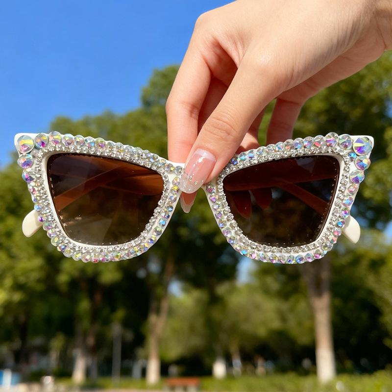 Diamond-Encrusted Large-Frame Sunglasses For Men And Women Fashion Sunglasses
