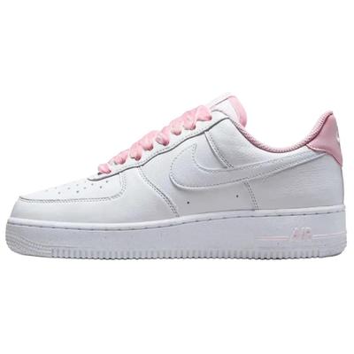Кроссовки женские Air Force 1 Low Pink Velvet Laces Белый/Розовый-Пена HV4403-601