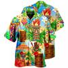 Hawaiian shirt new men's large size 1D printing fashion casual and comfortable Cuban collar button-down cardigan