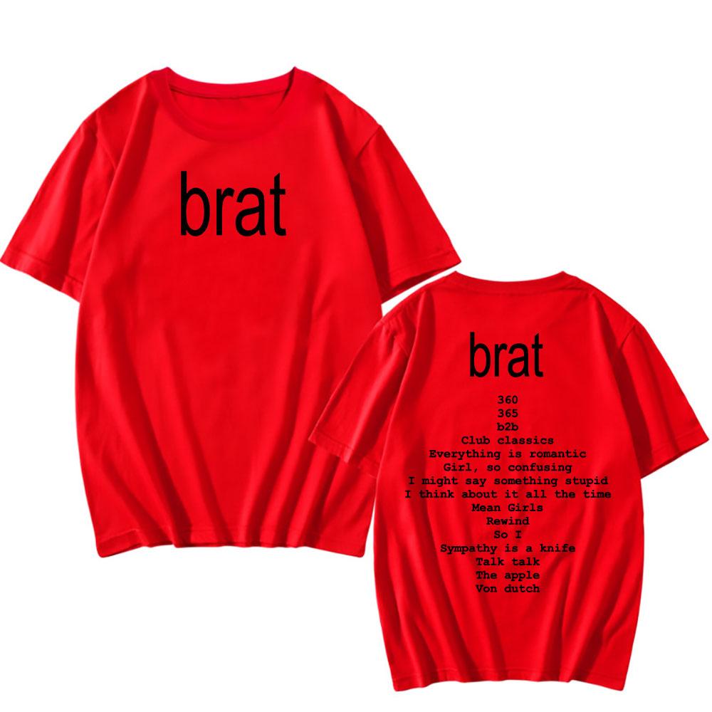 2024 Album Brat Graphic Tshirts Singer Charli XCX  Printing T-shirts Men/Women Hip Hop Streetwear Cotton Short Sleeve Summer Tee