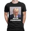 Trump Mugshot Never Surrender T Shirt Men's Cotton Unique T-Shirt Crew Neck Donald Tees Short Sleeve Clothes Big Size