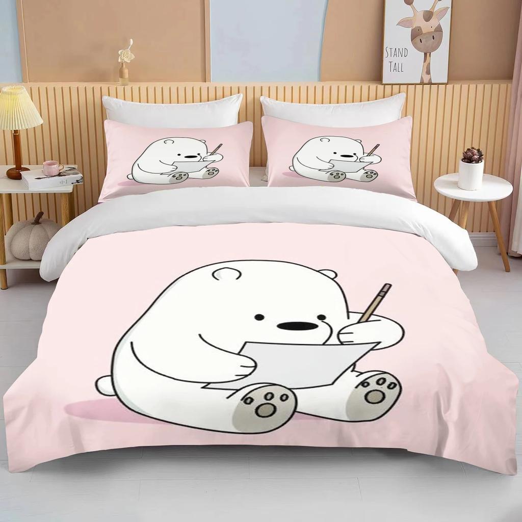 Bubu Dudu мультфильм милый медведь кавайный рождественский подарок King Twin Double мальчики комплект постельного белья микрофибра или полиэстер пододеяльник комплект