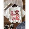 European sizes Cute Leopard Print "LOVE" Highland Cow Print Short-Sleeved T-Shirt for Girls | Soft and Comfortable Crew Neck Top