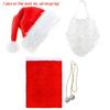 3шт / набор (Синтетическая длинная борода и шляпа, сумка для хранения) Взрослая косплей-борода Санта-Клауса, белая искусственная борода, рождественский декоративный реквизит