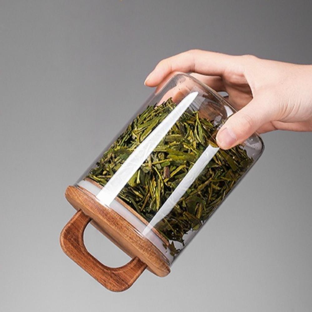 С ручкой Герметичный контейнер Стеклянный контейнер для хранения продуктов Кухонные бутылки для чая, кофе, зерен