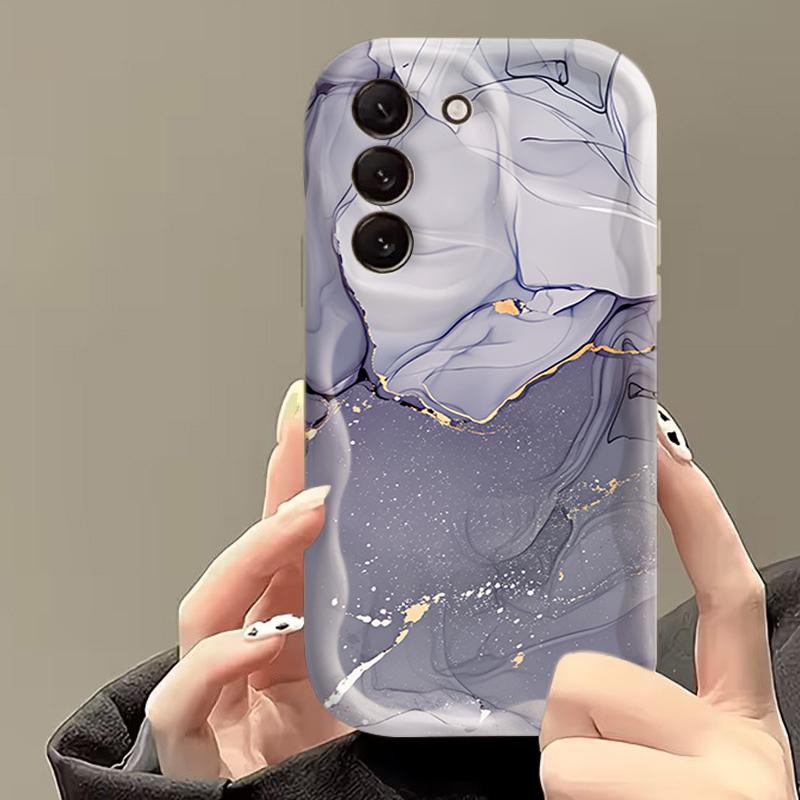 Цветной Мраморный Крем Волнистый Край Чехол для Samsung S26 Ultra 5G Чехлы Galaxy S25 Plus S24 S23 S21 FE A17 A37 A57 A56 A55 A16 Чехол