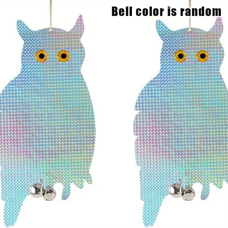 1/2/4/6Pcs Reflective Owl Fake Hawk, Plastic Hanging Reflective Bird Repeller, Outdoor And Garden Decorative Wind Chime