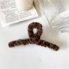 Women Girls Autumn Winter Barrette Hairgrips Leopard Hairpins Faux Fur Hair Claws Plush Hair Clip