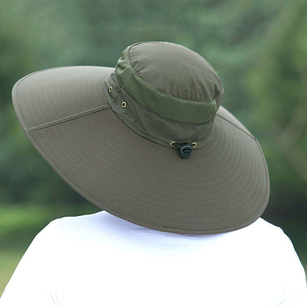 Wide Brim Folding Bucket Hat Nylon Hiking Cap Casual Sun Hat Mountaineering