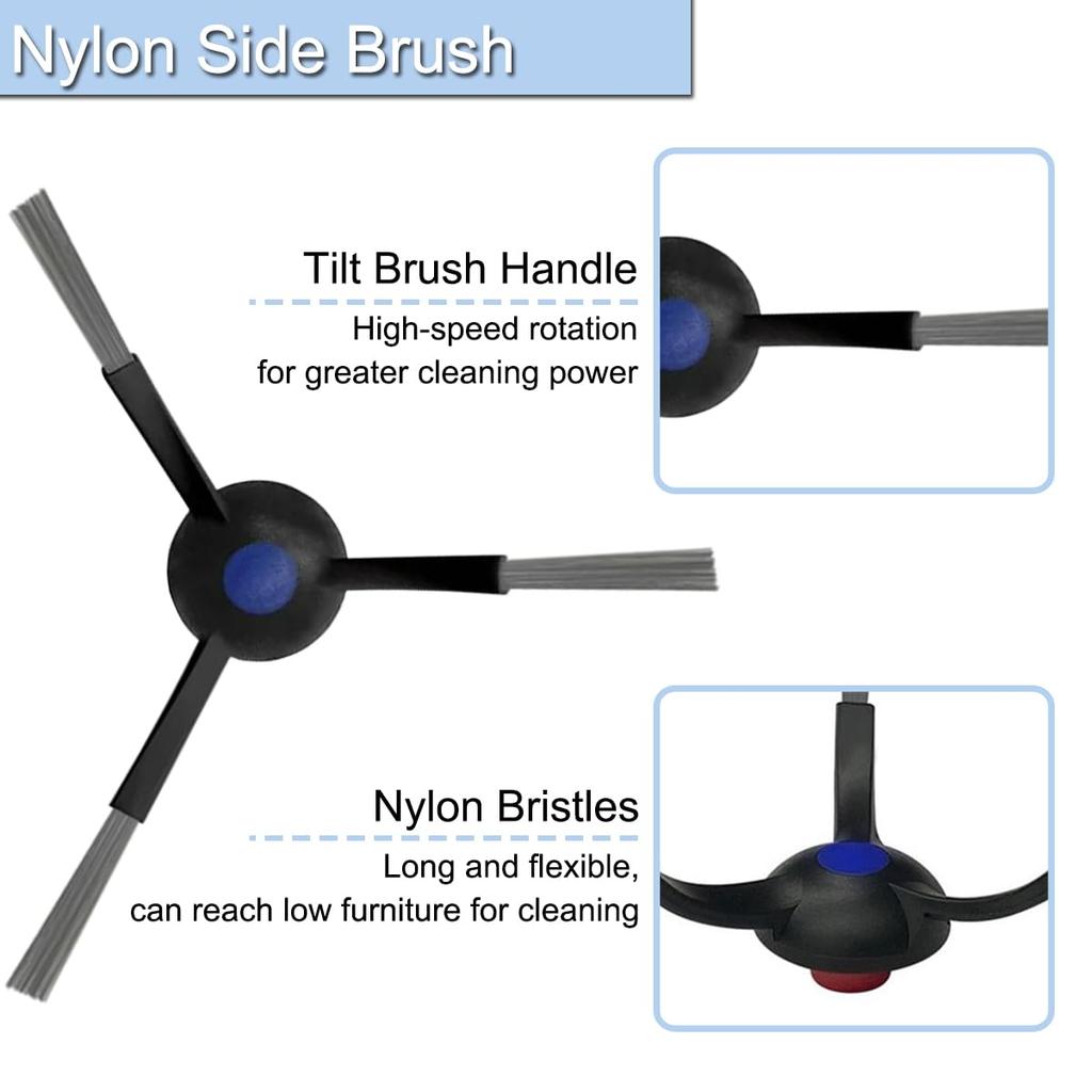 EATBALE Replacement Parts Compatible with Deebot N20 N20 Plus N20 Pro Plus Robot Vacuum Main Side HEPA Microfiber Mop Roller Edge and Accessory Kit /