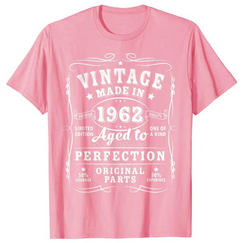 Vintage Made In 1962 Aged To Perfection Arigial Parts 61th Birthday Decorations Women Men Funny 61 Year Old Tee Tops