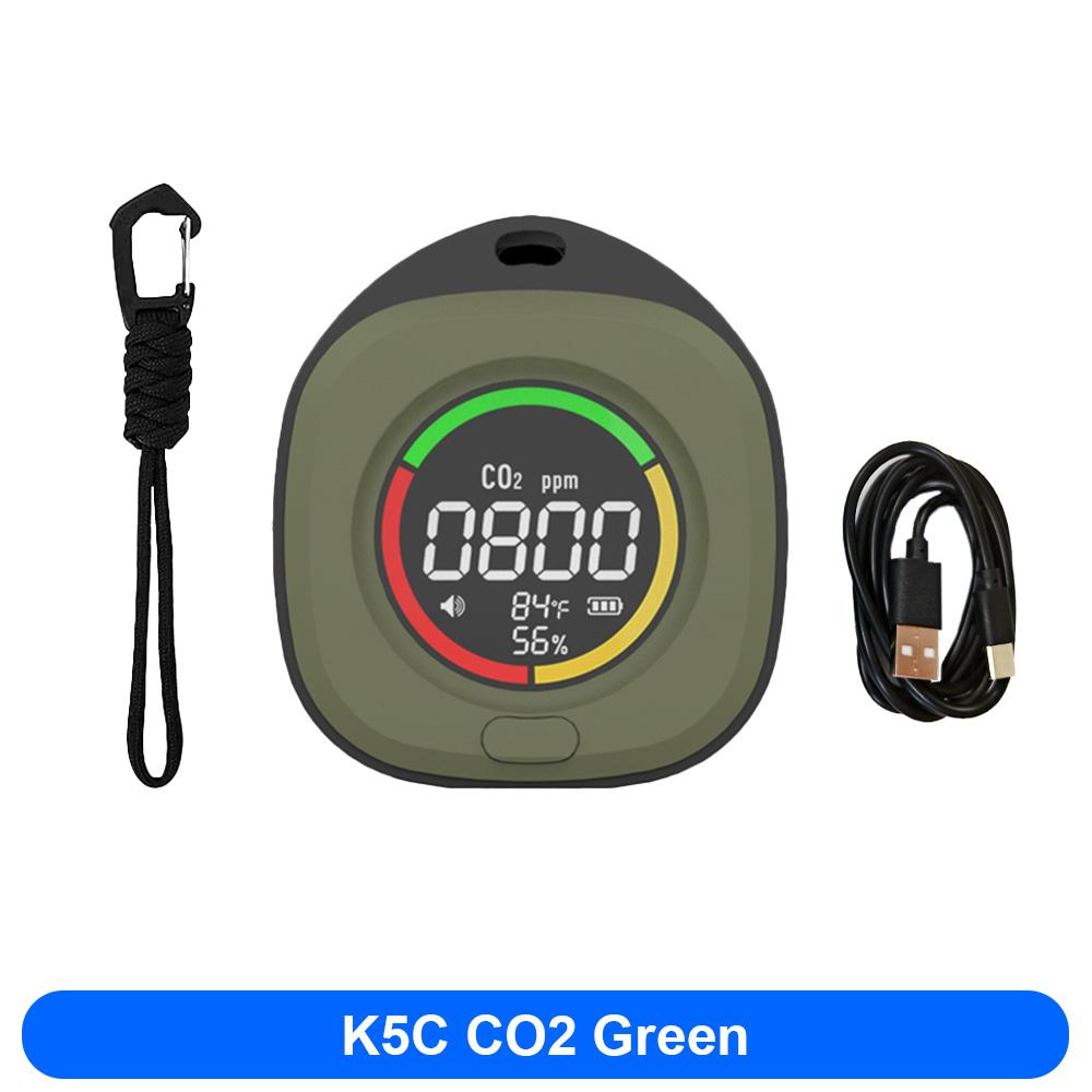 FMAi K5 Carbon Monoxide Detector Accurate detection LED Screen Portable Travel Rechargeable CO and CO2 Detector with alarm sound