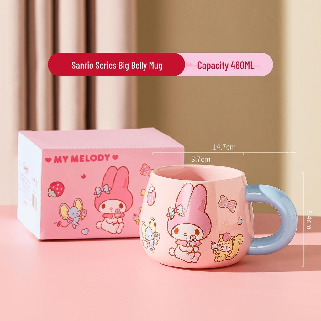 Официальная милая мультяшная керамическая кружка Sanrio для девочек, для кофе или воды