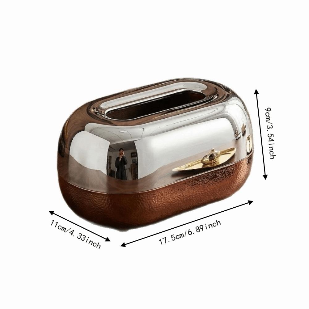 Mirror Surface Napkin Holder Wood Grain Tissue Organizer Modern Minimalist Tissue Box Bedroom