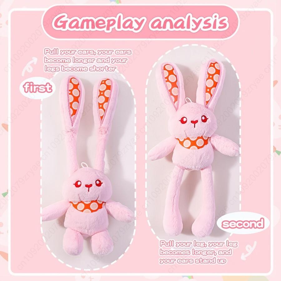 Youngsters Handheld Stick Plush Doll Toy, Adorable Plush Long-legged Rabbit Doll , Ideal Birthday/Christmas/Thanksgiving Gift
