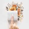 Fun-kg57 Watercolor Flower Leaf Switch Affixed To The Living Room Porch Home Beautification Wall Sticker