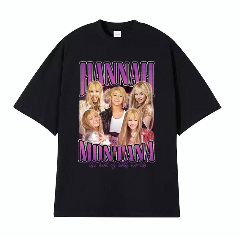 Miley Cyrus Hannah Montana Hip Hop Retro Style Graphic T Shirts Unisex Women Fashion Casual 100 Cotton Tshirt Summer Streetwear