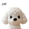Modern Dog Statue 3D Printed White Poodle Figurine, Cute Mini Teddy Desk Decor with Matte Figurine Matte, Minimalist Tabletop Ornament for Bookshelf