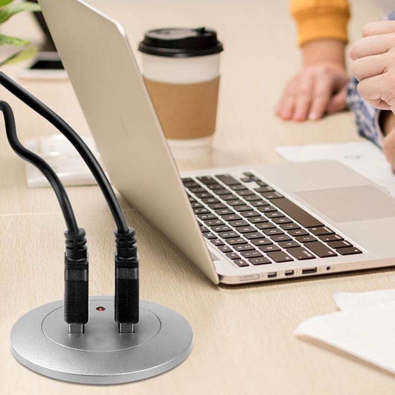 2-портовое USB настольное встраиваемое зарядное устройство для мобильного телефона, USB-разветвитель для компьютерного стола, кабель данных, адаптер для зарядки