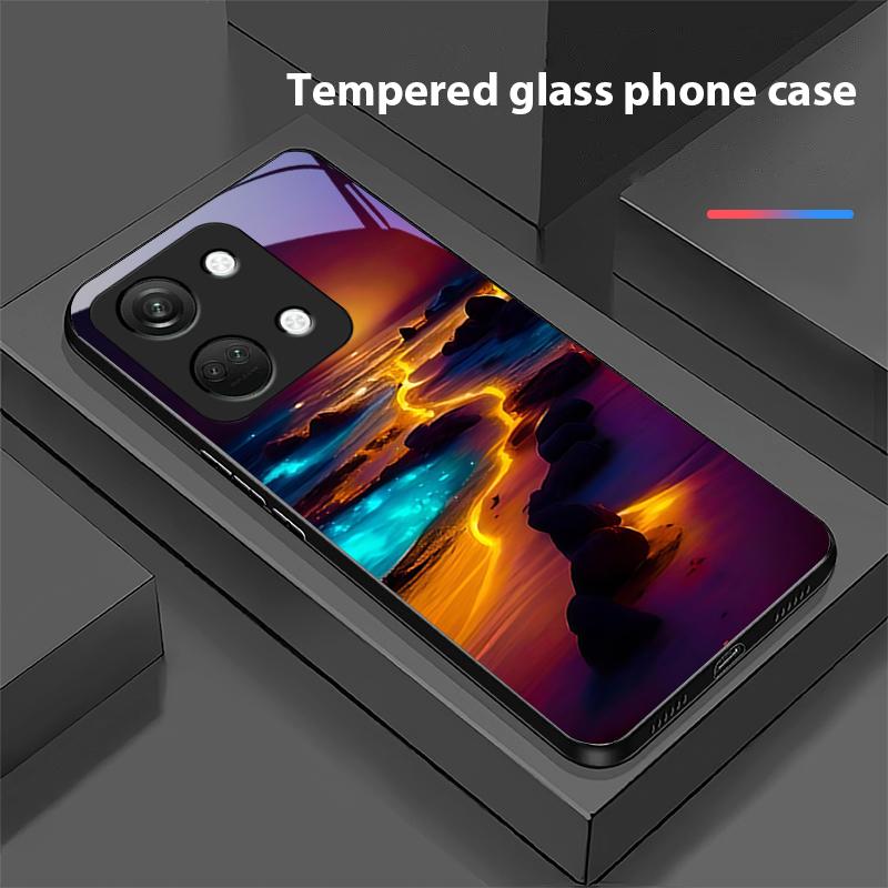 Светящийся каменный чехол для телефона OnePlus Nord 3 5 6T 7 Pro 8 12 10T Reno8 Lite 5G 10R Nord N30, чехол из твердого пластика с закаленным стеклом, черный
