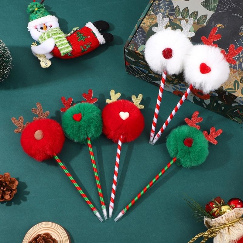 6Pcs Christmas Themed Ballpoint Pen Funny Christmas Writing Pen for Boy Girl Student Class Reward, Stocking Fillers