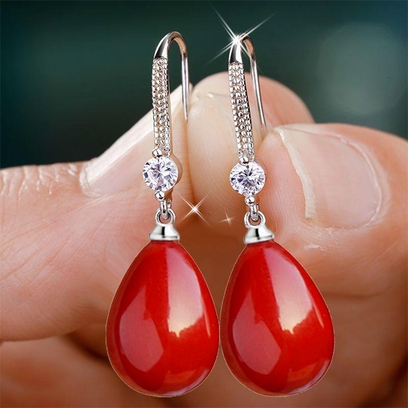 Exquisite Fashion Silver Color Waterdrop Imitation Pearls Drop Earrings for Women Elegant Shinying Round Imitation Pearls Stud Earrings