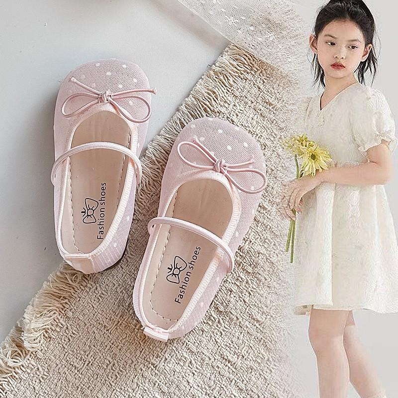 Girls' Breathable Leather Shoes, Mesh Princess Shoes, Polka Dot Loafers2026New Spring and Summer Children's Performance Shoes