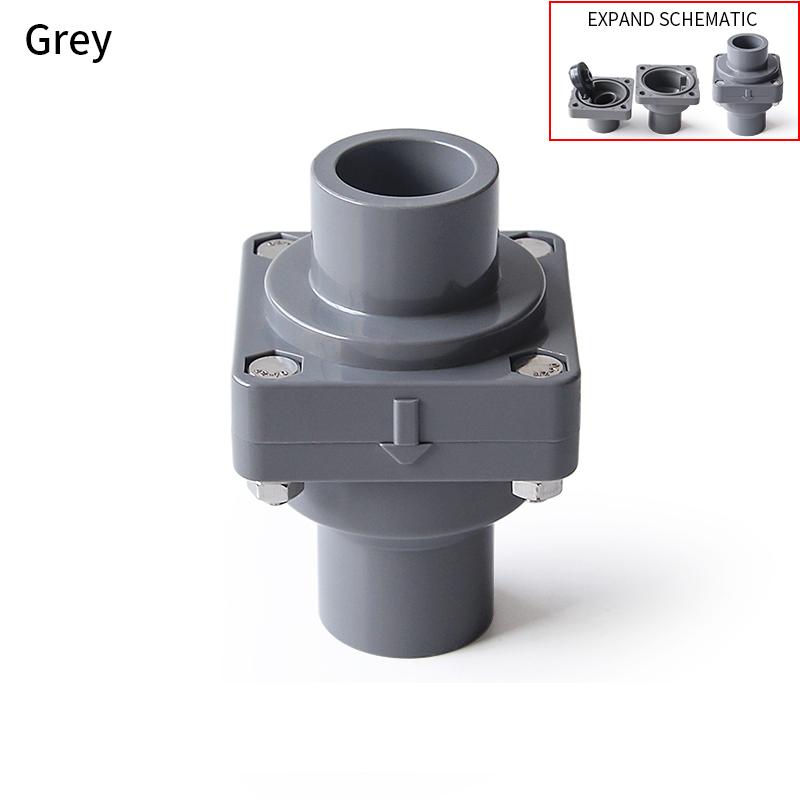 25~63mm UPVC Flap Check Valve Drain Pipe Water Pump Anti-reflow Anti-odor Non-return Valve Connector Garden Irrigation Fittings
