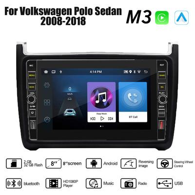 8-дюймовый автомобильный Android-радио для Volkswagen Polo Sedan 2008-2018 с кнопочной ручкой 2din мультимедийный стереовидеоплеер WIFI GPS Carplay 2 + 32 ГБ