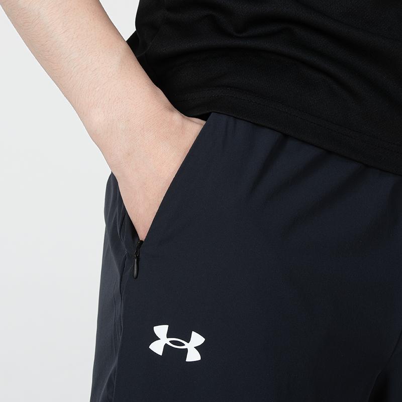 Under Armour Однотонная куртка для тренировок, удобные дышащие длинные брюки, повседневный спортивный костюм, мужской костюм, черный 22500405-001+22500706-001