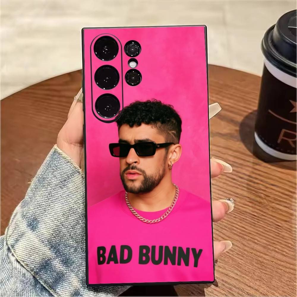 Мне нравится Чехол для телефона Singer B-Bad B-Bunnyyy-yS Для Samsung S25,S24,S21,S22,S23,S20,Ultra,S26,Plus,Fe,Note,5G Черный Чехол