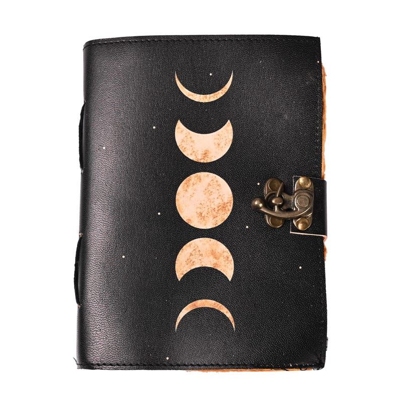 Кожаный журнал - Бумага ручной работы с рваным краем, кожаный журнал в форме полумесяца, журналы ручной работы, книги ручной работы