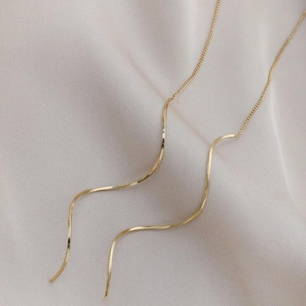 1 Pair Korean Style Long Chain Earrings Threader Type Party Earrings Gifts