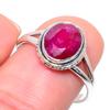 Красный Рубин(Смоделированный) Ювелирное кольцо ручной работы из стерлингового серебра 925 пробы с драгоценным камнем S.9 M5k57