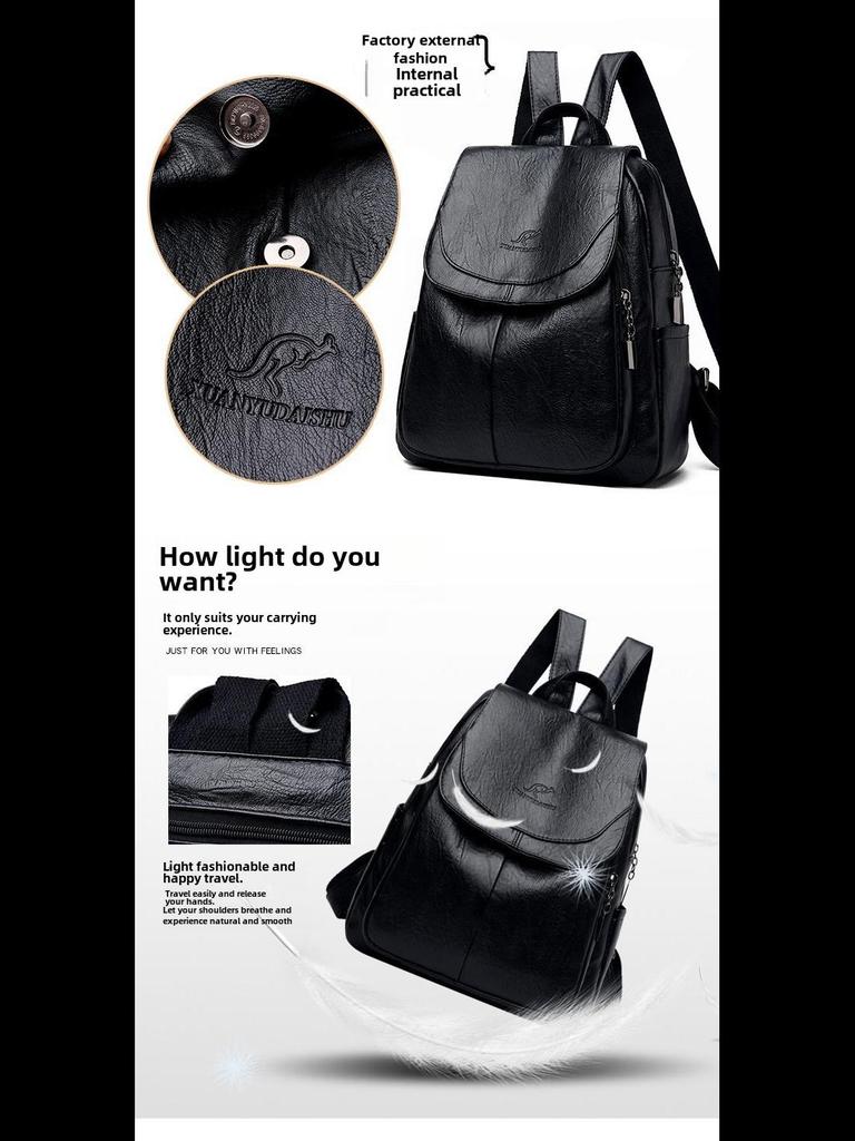 Women's Large Capacity Anti-Theft Backpack: 2024 Autumn/Winter Trendy American-Style Fashion Niche Design