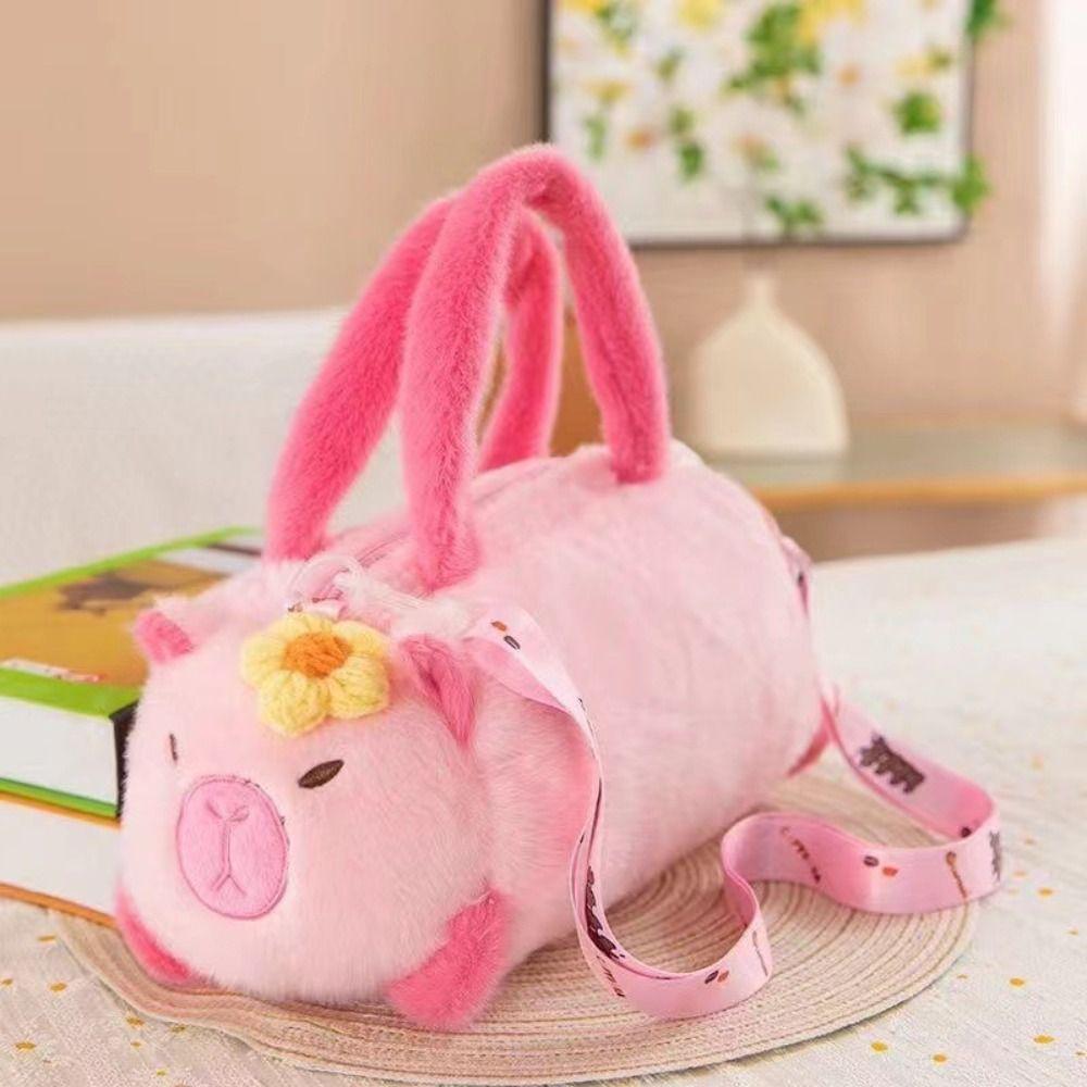 PP Cotton Capybara Bucket Bag Soft Plush Doll Shoulder Bag Phone Bag Panda Crossbody Bag Daily