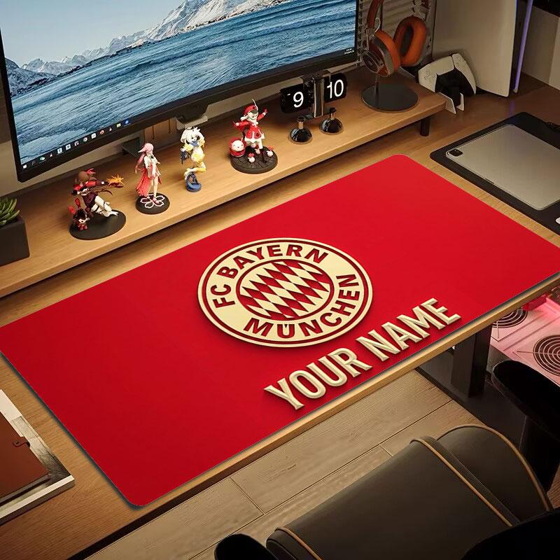 FC Bayern Munchen Custom Name Large Size Mouse Pad Large Gaming Table Cushion Non-slip Laptop Tablet Big Mousepad XXL Mat Mini PC Playmat With Lock ed