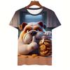 Cool 3d Printed Dog T-Shirt Men Cartoon Animal Pattern T Shirt Summer Street Tops Round Neck T Shirts Oversized Short Sleeves