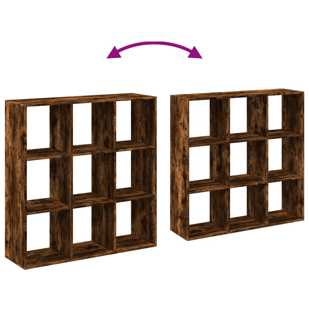 Room Divider Bookshelf Smoked Oak 102x29x103.5 cm
