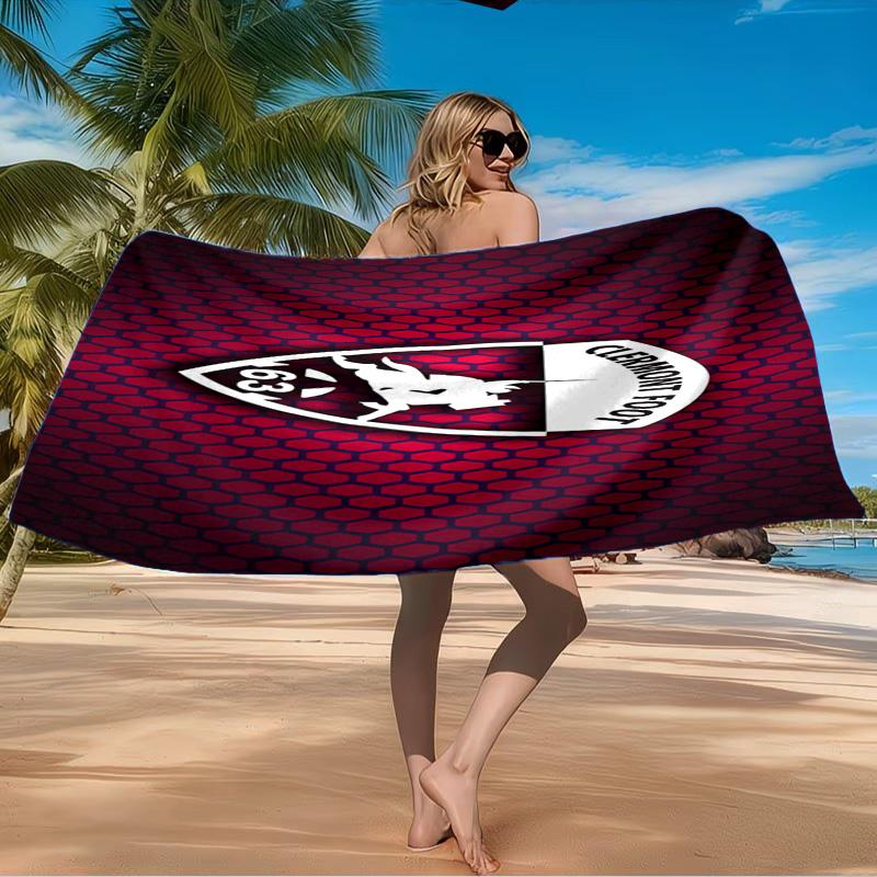 Clermont Foot Crest Design Beach Towel Microfiber Beach Towel, Lightweight and Quick-Dry, for Summer Travel, Swimming Pool Fan Birthday Gift