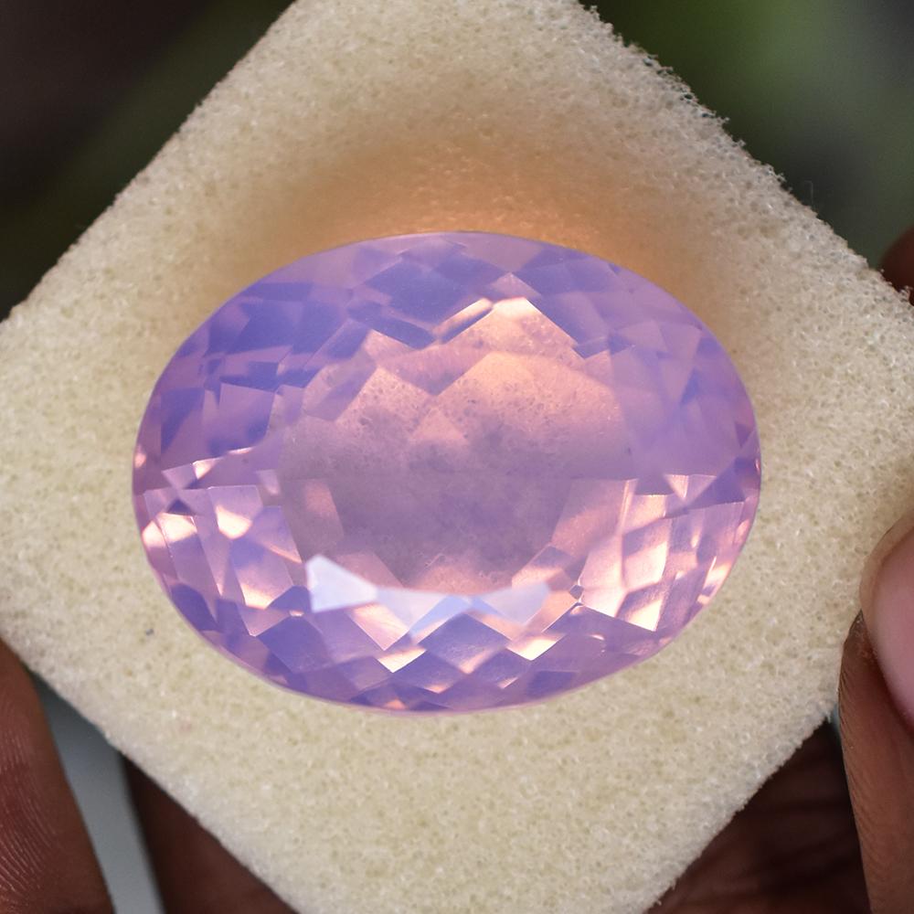 Lab-Created Pink Opal Loose Gemstone 108ct Big Oval Shape October Birthstone for Gem Collections