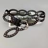 Hollow Out PU Leather Waistbands Adjustable Rivet Waist Belt Street Style Cowgirl Waist Belt  Daily