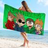 Анимированное одеяло из микрофибры Eddsworld Быстросохнущие пляжные полотенца Большой размер с печатью Супервпитывающее полотенце-одеяло для бассейна