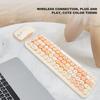 Wireless Keyboard and Mouse 68 Keys Cute Retro Round Keycap Typewriter Keyboard with Wireless Mouse 3 Computer Keyboard and Mouse Set for Home Office