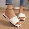 Fashion Female Shoes On Sale 2024 New Open Toe Women's Slippers Summer Sequins Outdoor Casual Beach Flat Large Size Comfortable Slippers