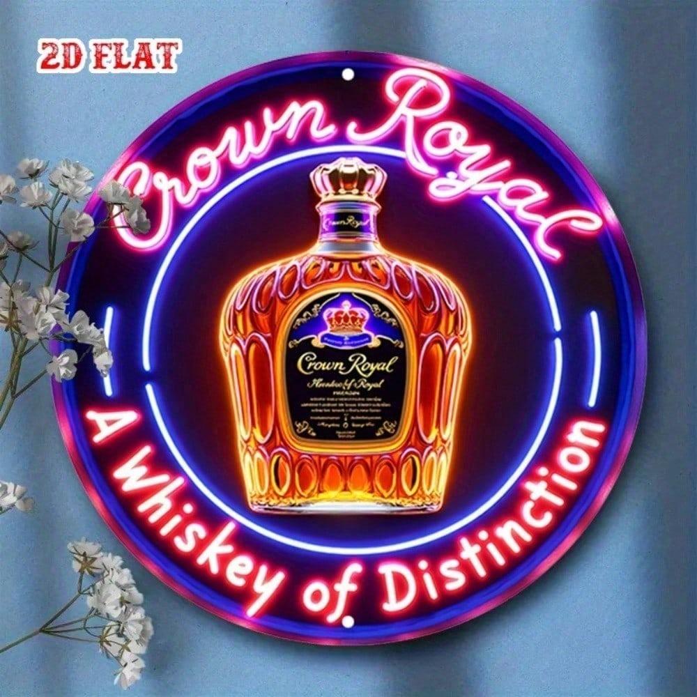 Неоновая вывеска Crown Royal Алюминиевая металлическая настенная art HD-печать Водонепроницаемая Пылезащитная Декор для домашнего бара